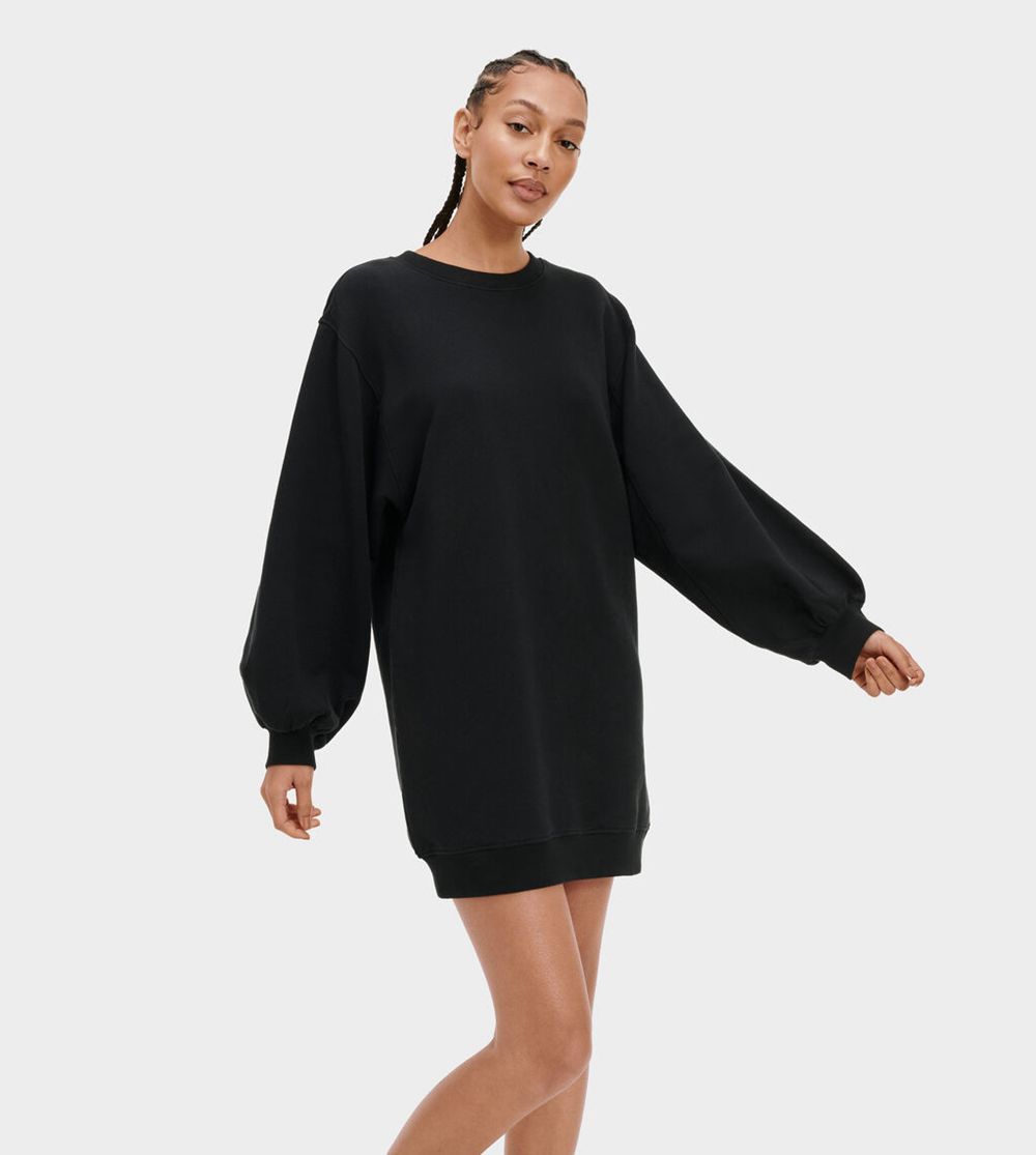 Ugg Ariela Balloon Sleeve - Womens Dress - Black - NZ (0254THKQI)